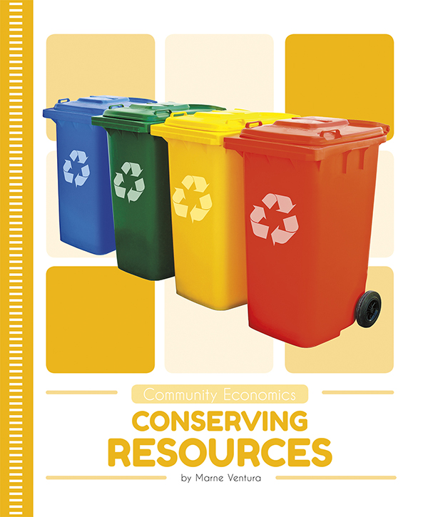 Conserving Resources introduces readers to the ideas behind recycling, conservation, and sharing resources. Vivid photographs and easy-to-read text aid comprehension for early readers. Features include a table of contents, an infographic, fun facts, Making Connections questions, a glossary, and an index. QR Codes in the book give readers access to book-specific resources to further their learning.