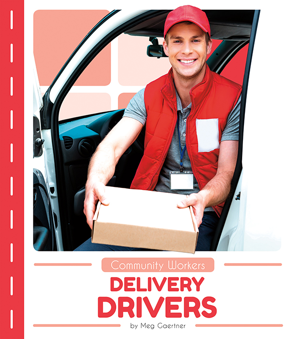 Delivery Drivers shows readers how delivery drivers help their communities, using familiar examples such as mail and food delivery. Vivid photographs and easy-to-read text aid comprehension for early readers. Features include a table of contents, an infographic, fun facts, Making Connections questions, a glossary, and an index. QR Codes in the book give readers access to book-specific resources to further their learning.