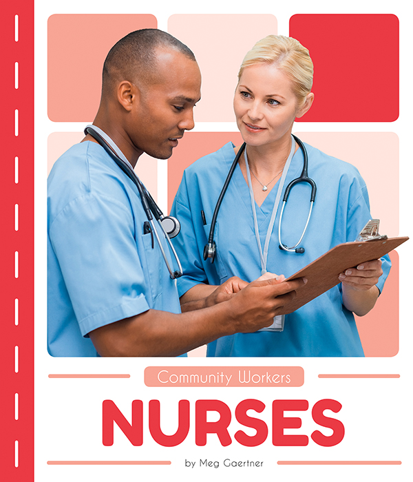 Nurses shows readers how nurses help their communities, using familiar examples such as vaccines and regular check-ups. Vivid photographs and easy-to-read text aid comprehension for early readers. Features include a table of contents, an infographic, fun facts, Making Connections questions, a glossary, and an index. QR Codes in the book give readers access to book-specific resources to further their learning.