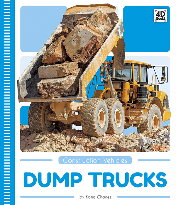 Introduces readers to the purpose and parts of dump trucks. Vivid photographs and easy-to-read text aid comprehension for early readers. Features include a table of contents, an infographic, fun facts, Making Connections questions, a glossary, and an index. QR Codes in the book give readers access to book-specific resources to further their learning.