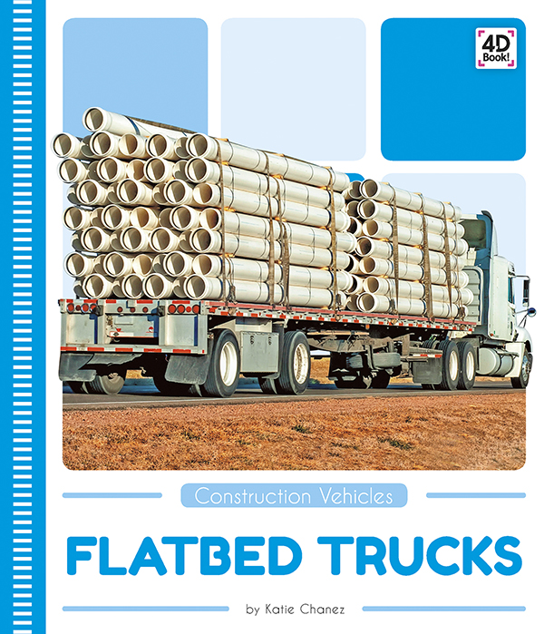 Introduces readers to the purpose and parts of flatbed trucks. Vivid photographs and easy-to-read text aid comprehension for early readers. Features include a table of contents, an infographic, fun facts, Making Connections questions, a glossary, and an index. QR Codes in the book give readers access to book-specific resources to further their learning.