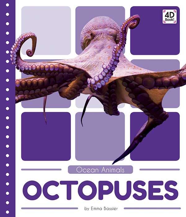 Introduces readers to the life cycle, behavior, physical characteristics, and habitat of octopuses. Vivid photographs and easy-to-read text aid comprehension for early readers. Features include a table of contents, an infographic, fun facts, Making Connections questions, a glossary, and an index. QR Codes in the book give readers access to book-specific resources to further their learning.