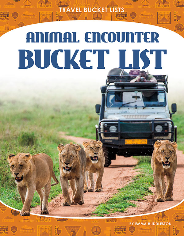 Animals come in all shapes and sizes. There are many incredible ways to encounter animals, from hiking at parks to visiting a zoo. Animal Encounter Bucket List examines some amazing ways and places to see animals in person. Easy-to-read text, vivid images, and helpful back matter give readers a clear look at this subject. Features include a table of contents, infographics, a glossary, additional resources, and an index. Aligned to Common Core Standards and correlated to state standards. Core Library is an imprint of Abdo Publishing, a division of ABDO.
