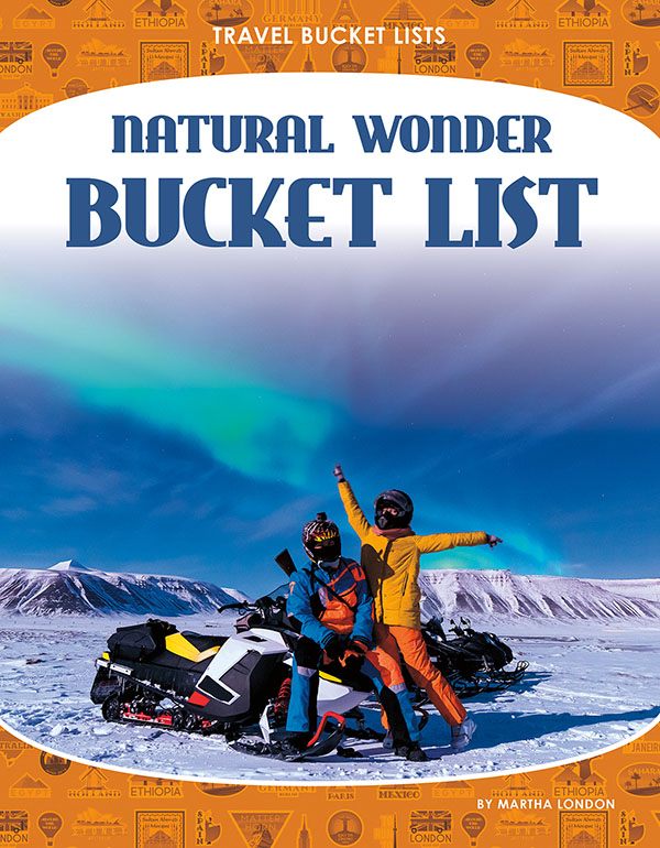 Some of the most awe-inspiring places formed without human aid. There are many incredible natural wonders to see, from mountains to canyons, oceans, and forests. Natural Wonder Bucket List examines some of the most amazing natural features of our planet. Easy-to-read text, vivid images, and helpful back matter give readers a clear look at this subject. Features include a table of contents, infographics, a glossary, additional resources, and an index. Aligned to Common Core Standards and correlated to state standards. Core Library is an imprint of Abdo Publishing, a division of ABDO.