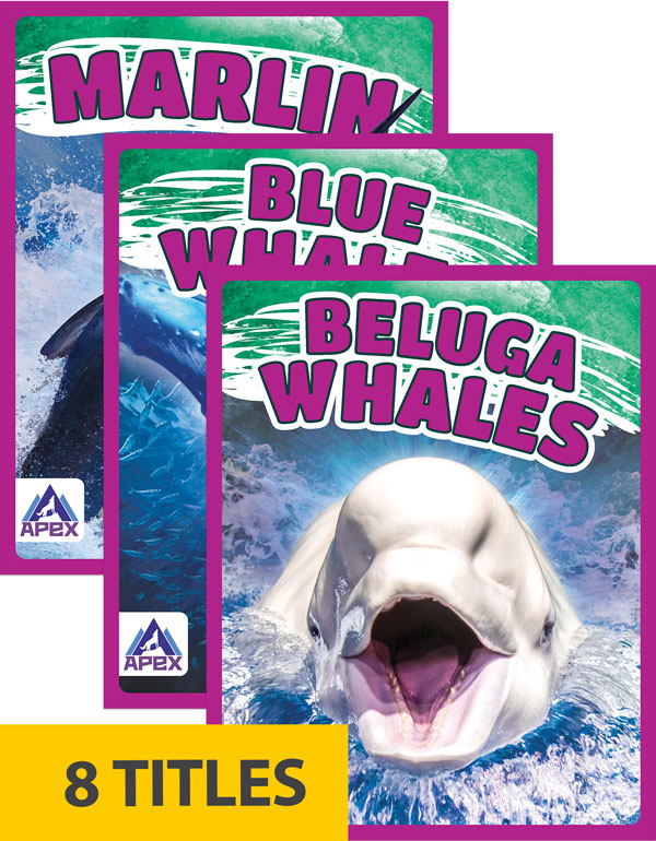 This series gives readers an exciting look at eight giant animals of the sea, describing where they live, how they hunt, and the unique features that help them survive in the ocean. Each book pairs short paragraphs of easy-to-read-text with plenty of colorful photos to make reading engaging and accessible. Apex books have low reading levels (grades 2–3) but are designed for older students, with interest levels of grades 3–7.