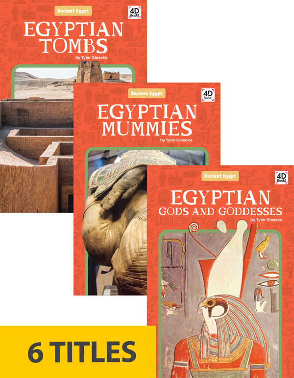 With its impressive pyramids, colorful gods, and intriguing mummies, the ancient Egyptian civilization has captivated people for millennia. This series delivers these Egyptian delights to early elementary readers. QR Codes in each chapter link to book-specific videos, activities, and more. Features include a table of contents, fun facts, Making Connections questions, a glossary, an infographic, and an index. Aligned to Common Core Standards and correlated to state standards.
