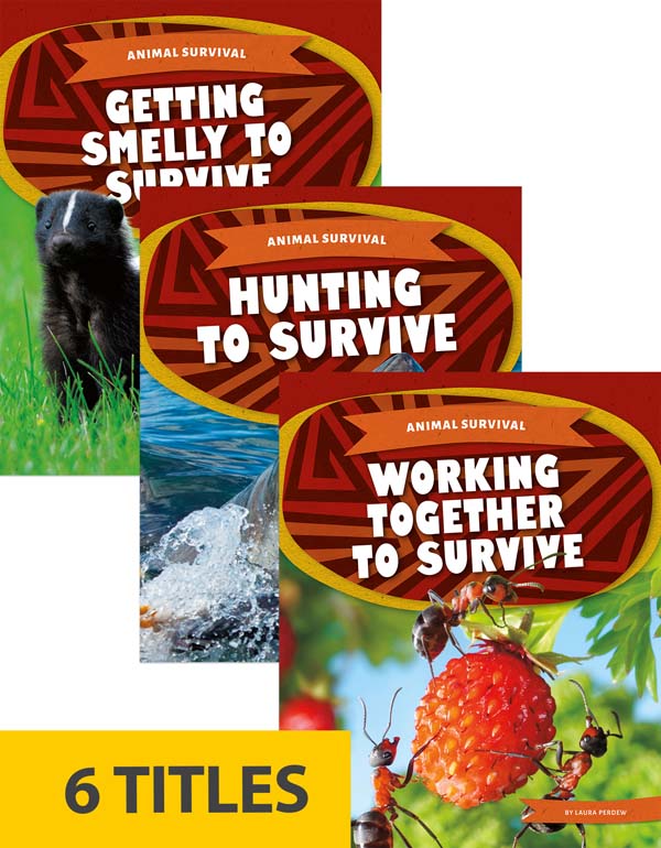 Some animals blend in with their surroundings. Some team up with other animals or travel huge distances each year. Each species has amazing adaptations that help it stay safe, fed, and alive. Animal Survival explores a variety of survival techniques and how each one allows an animal to thrive in its habitat.