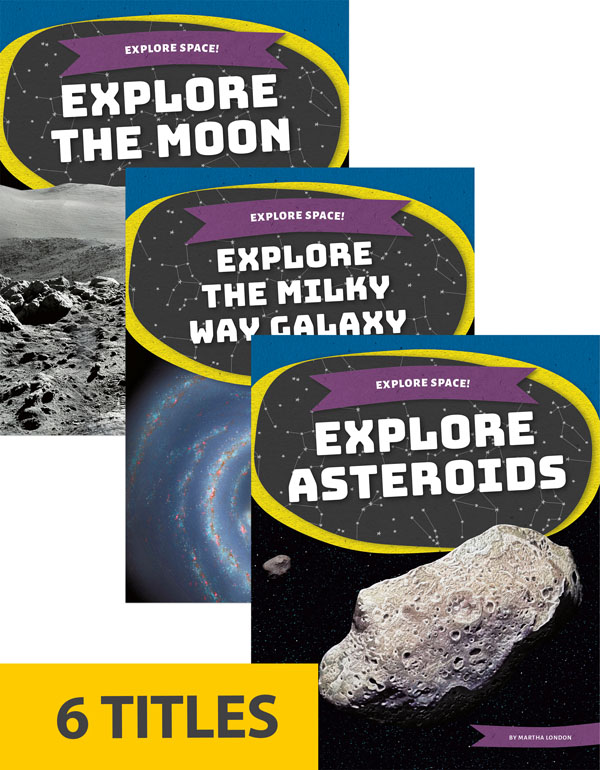 Space is full of incredible objects. The Sun shines bright at the center of the solar system. Planets and asteroids orbit the Sun. Explore Space! introduces readers to the amazing features of space, from the smallest moons and asteroids to an entire galaxy.