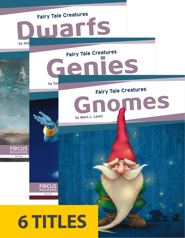 This crowd-pleasing series highlights six magical creatures that appear in fairy tales from around the world. Fun-yet-informative text explains each creature’s signature traits, where the legends about it began, and how those legends have changed over time. Each book includes a table of contents, one infographic, fun facts, a 