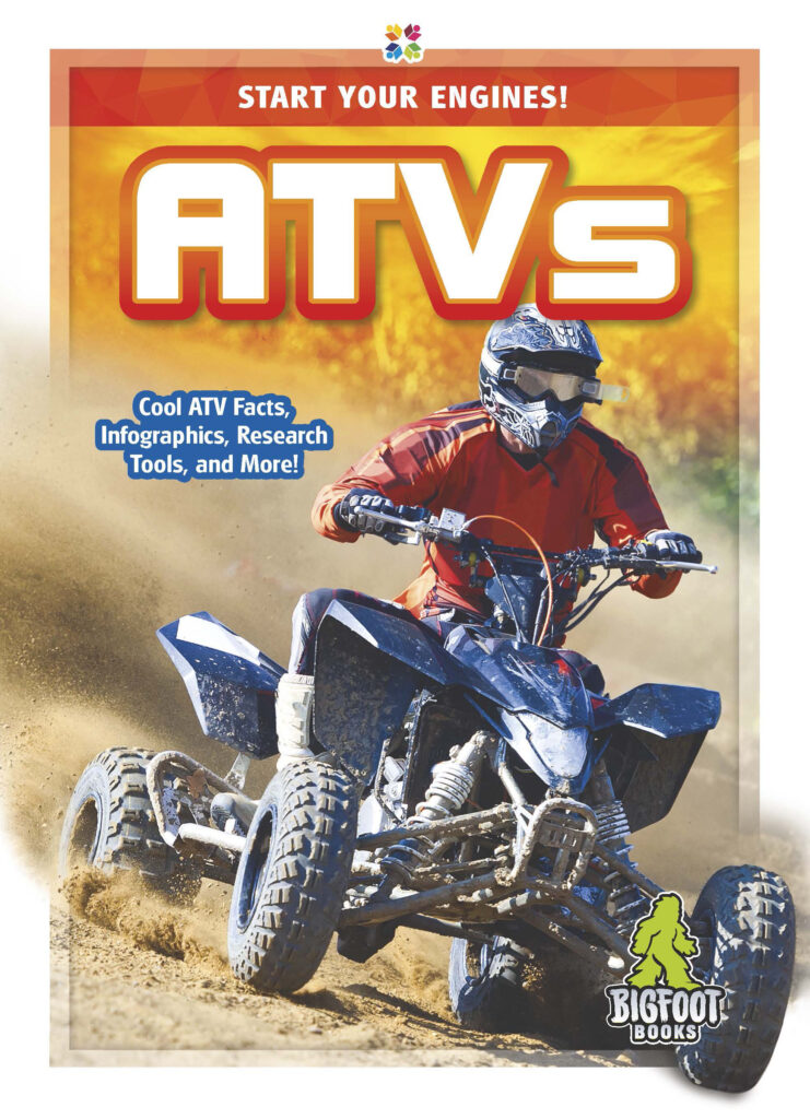 This title introduces readers to the defining characteristics, history, mechanics, and uses of ATVs. The title features engaging infographics, informative sidebars, vivid photographs, and a glossary.