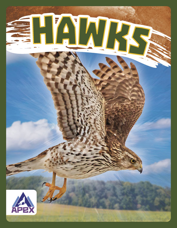 This book gives fascinating facts about hawks and their lives in the wild. Short paragraphs of easy-to-read text are paired with plenty of colorful photos to make reading engaging and accessible. The book also includes a table of contents, fun facts, sidebars, comprehension questions, a glossary, an index, and a list of resources for further reading. Apex books have low reading levels (grades 2-3) but are designed for older students, with interest levels of grades 3-7.
