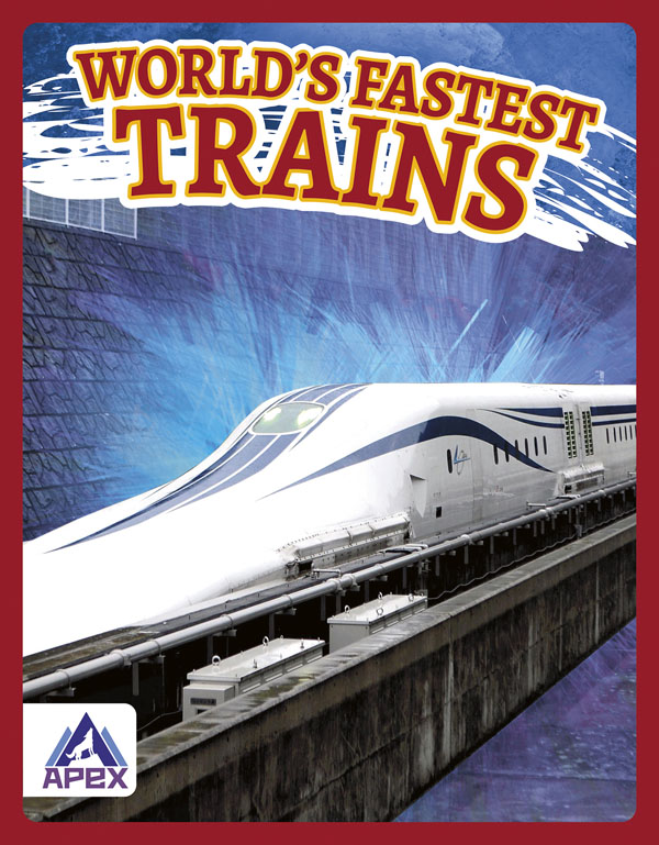 This book introduces readers to the world’s fastest trains, highlighting record-setting trains from the past, as well as the technology and innovations that helped them achieve those speeds. Short paragraphs of easy-to-read text are paired with plenty of colorful photos to make reading engaging and accessible. The book also includes a table of contents, fun facts, sidebars, comprehension questions, a glossary, an index, and a list of resources for further reading. Apex books have low reading levels (grades 2-3) but are designed for older students, with interest levels of grades 3-7.