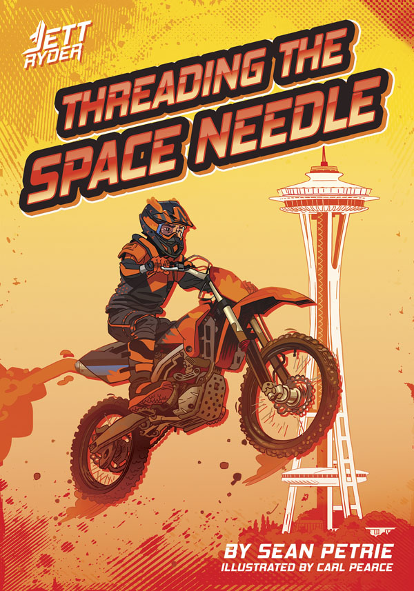 Jett Ryder has set his sights on the iconic Space Needle in Seattle. He and his best friend Mika want his next freestyle motocross stunt to be the hugest in the history of the sport. But figuring out the trick is tough—the Space Needle is way too tall to jump! Then Jett and Mika realize that the answer is through, not over. Can Jett take motocross to the next level as he tries to literally thread the Needle?

Get set . . . for Jett! Jett Ryder is the biggest name in freestyle motocross stunts. Not only can he pull off the biggest air and most death-defying tricks, but his stunts take place in extreme locations: Niagara Falls, the Space Needle, Mount Etna—even over the wreck of the Titanic. Did we mention he's only twelve years old?