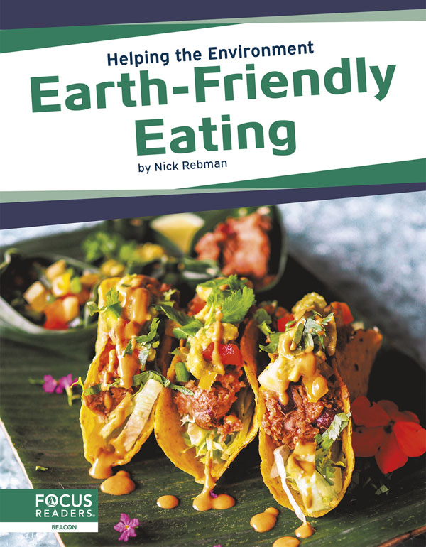 This book examines how the food that people eat affects the environment, as well as how people can engage in more Earth-friendly eating. This book also includes a table of contents, fun facts, a “That’s Amazing!” special feature, quiz questions, a glossary, additional resources, and an index. This Focus Readers title is at the Beacon level, aligned to reading levels of grades 2–3 and interest levels of grades 3–5.