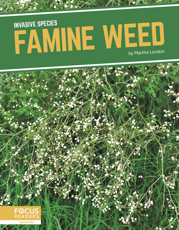 This title explores the role of famine weed in introduced environments, how humans helped spread the species, the threats it poses to ecosystems, and efforts being taken to manage it. This book also includes a table of contents, two infographics, informative sidebars, a “That’s Amazing!” special feature, quiz questions, a glossary, additional resources, and an index. This Focus Readers title is at the Navigator level, aligned to reading levels of grades 3–5 and interest levels of grades 4–7.
