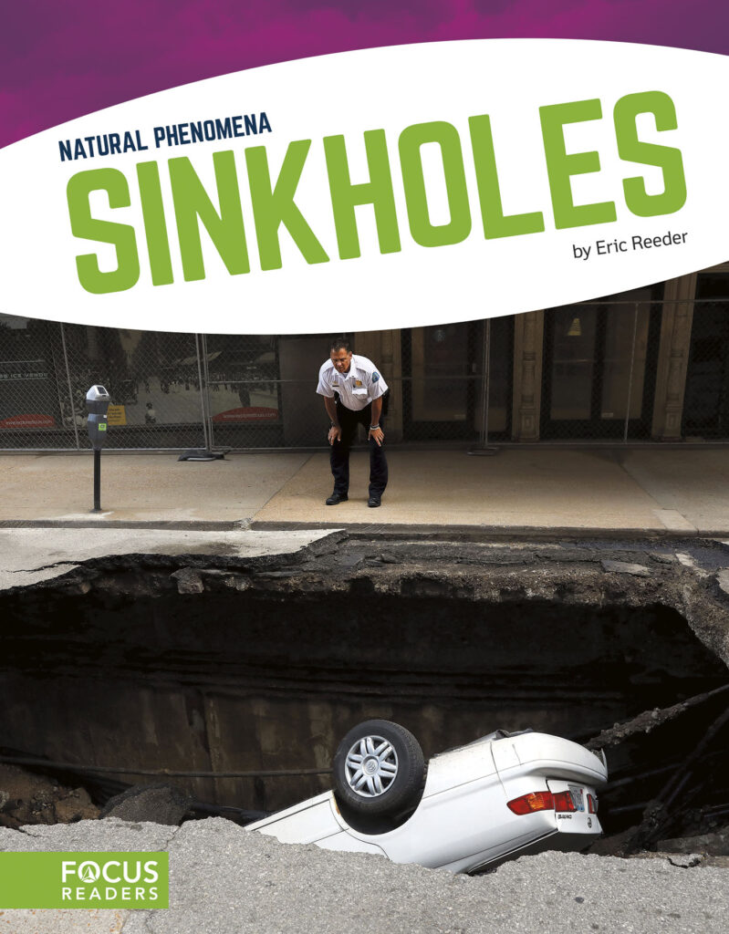 Explains what causes sinkholes. Beautiful photos, fact-filled text, and helpful infographics help readers learn all about the science behind this phenomenon as well as ways that people study or protect it.