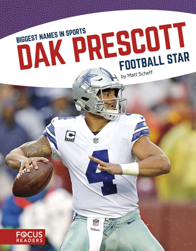 Introduces readers to the life and career of football star Dak Prescott. Colorful spreads, fun facts, interesting sidebars, and a map of important places in his life make this a thrilling read for young sports fans.