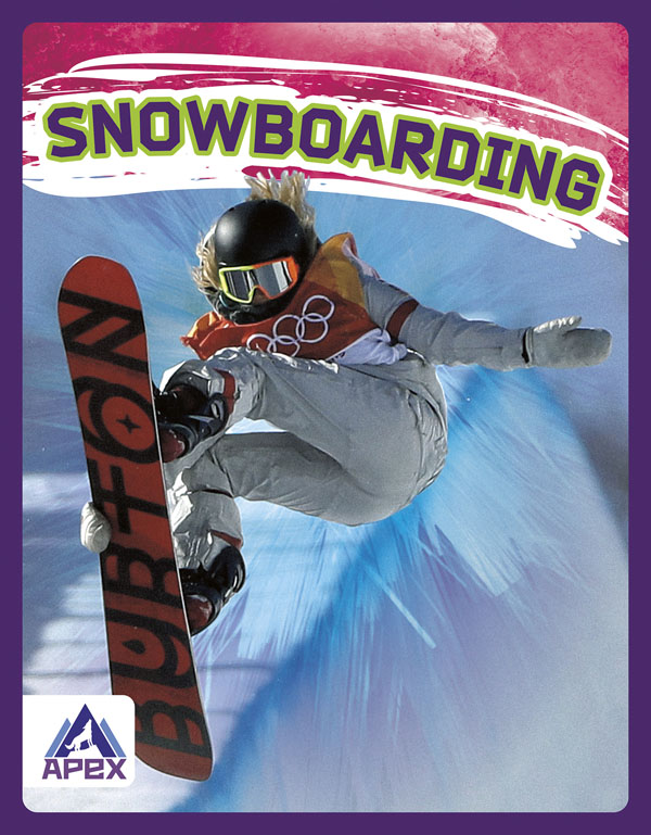 This exciting book introduces readers to snowboarding, including its history and growth, rules and events, and the equipment athletes need. Short paragraphs of easy-to-read text are paired with plenty of colorful photos to make reading engaging and accessible. The book also includes a table of contents, fun facts, sidebars, comprehension questions, a glossary, an index, and a list of resources for further reading. Apex books have low reading levels (grades 2-3) but are designed for older students, with interest levels of grades 3-7.