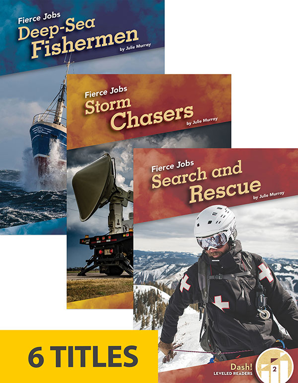 Most people arrive at their tidy desks at 8:00 a.m. each day, and others jump out of airplanes to rescue others or face violent seas to catch fish. Each title in this series will introduce a fierce job, the people who take it on, and what each day might entail. This series is written specifically for emerging readers. Aligned to Common Core standards & correlated to state standards.