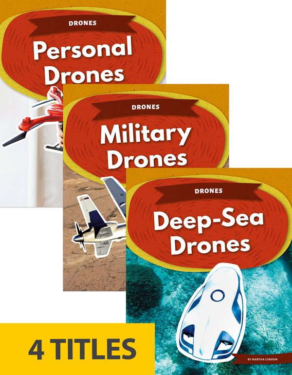Some drones fly through the air. Others dive into the water. A few even explore space. Drones have both important and fun uses. The US military uses drones. Scientists use them to study the land, the sea, and even other worlds. Drones introduces the different types of drones and explains how they work.
