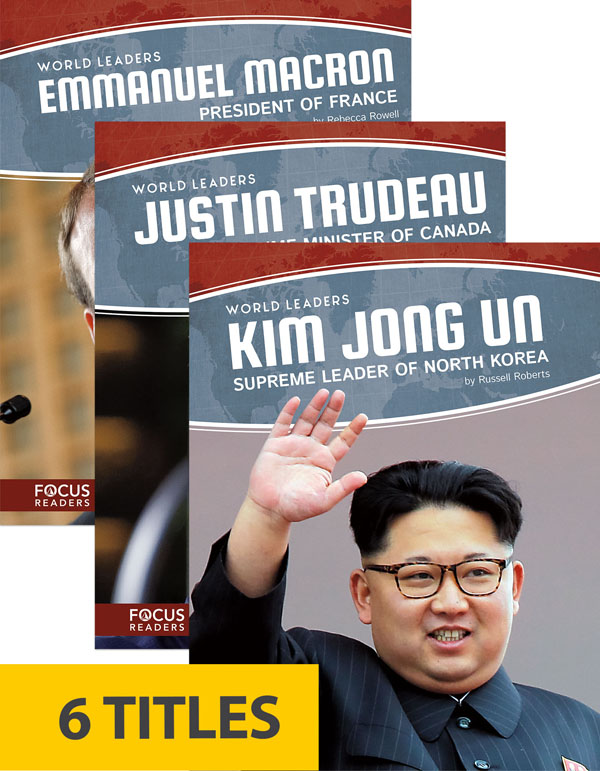 World Leaders introduces readers to eight of today's most powerful political figures. From the leaders' roles on the global stage to the history of the nations they lead, these informative narratives connect readers with current events by covering everything they need to know about the leaders impacting their world.