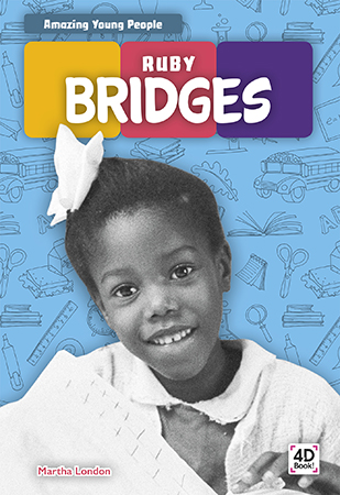 Introduces readers to the life and legacy of Ruby Bridges. Vivid photographs and easy-to-read text give early readers an engaging and age-appropriate look at her role in the Civil Rights Movement. Features include sidebars, a table of contents, two infographics, Making Connections questions, a glossary, and an index. QR Codes in the book give readers access to book-specific resources to further their learning.