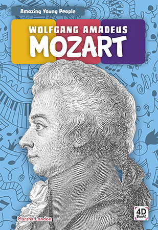 Introduces readers to the life and legacy of Wolfgang Amadeus Mozart. Vivid photographs and easy-to-read text give early readers an engaging and age-appropriate look at his music and its impact. Features include sidebars, a table of contents, two infographics, Making Connections questions, a glossary, and an index. QR Codes in the book give readers access to book-specific resources to further their learning.
