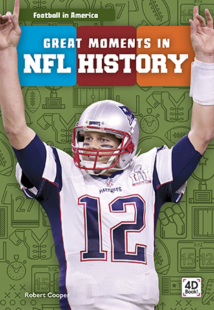 This title offers readers an exciting introduction to the greatest moments in NFL history. Vivid photographs and easy-to-read text aid comprehension for readers. Features include a table of contents, two infographics, fun facts, a sidebar, Making Connections questions, a glossary, and an index. QR Codes in the book give readers access to book-specific resources to further their learning.