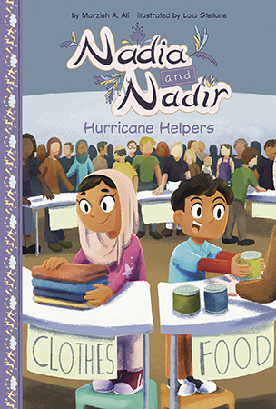 When a hurricane hits Houston, Nadia and Nadir wait out the storm at home with their parents. While their neighborhood isn’t too damaged, they know others weren’t so lucky. The siblings want to help any way they can. Aligned to Common Core Standards and correlated to state standards.