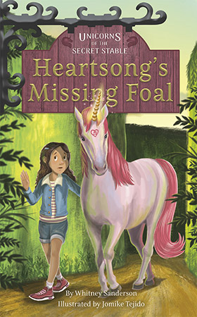 Iris cannot wait for Heartsong to have her foal. Unicorns go into the Fairy Forest to have their babies, so Iris isn’t surprised when Heartsong goes missing for a few days. Yet when the unicorn does not return, Iris and Ruby have to go in and find her. The Fairy Forest is filled with trickster magic and can be a dangerous place. Can Iris and Ruby find Heartsong and her missing foal before it is too late?

There are unicorns behind Magic Moon Stable, but no one knows they exist except Iris and Ruby. As Unicorn Guardians, the two girls must protect the unicorns to keep them safe from the outside world.
