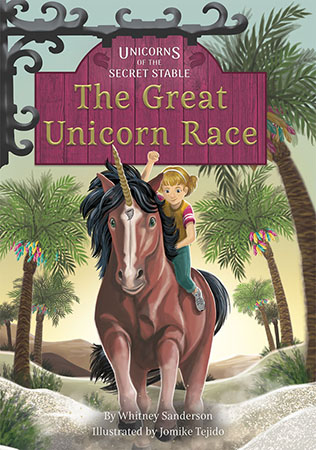 Ruby loves riding fast on Tempest. Iris enjoys showing off her control and skill with Lyric. But who is the better unicorn rider? Their friend Cole suggests they have a race. Whoever can cross the Diamond Desert and reach the magical Lotus Gem first is the winner. But the Diamond Desert is filled with dangers. Can Ruby and Iris overcome their rivalry and work together to make it back home?

There are unicorns behind Magic Moon Stable, but no one knows they exist except Iris and Ruby. As Unicorn Guardians, the two girls must protect the unicorns to keep them safe from the outside world.