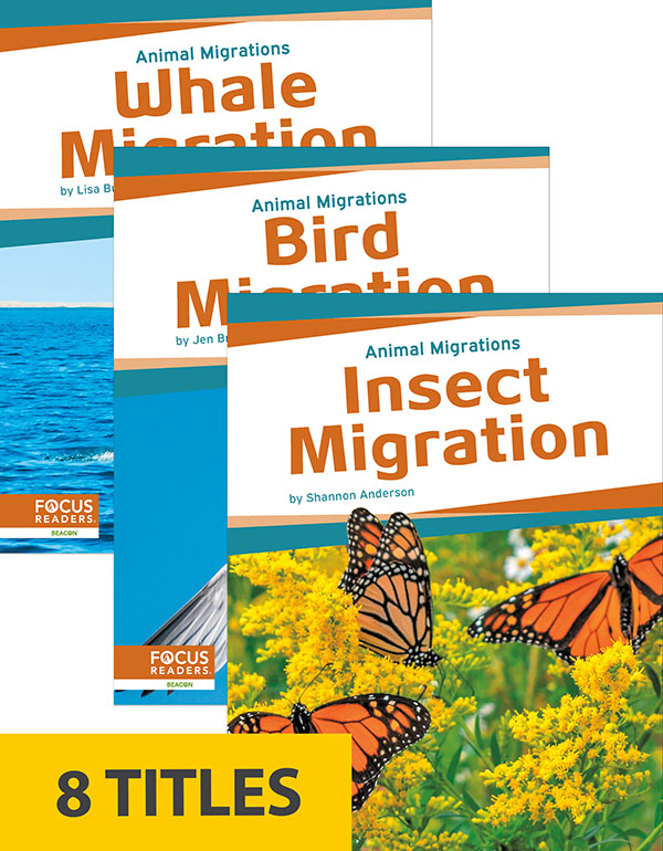 Many types of animals travel long distances during their lives, often for food or breeding. This informative series highlights eight kinds of migration, exploring the great journeys of our natural world. Each book also features an 