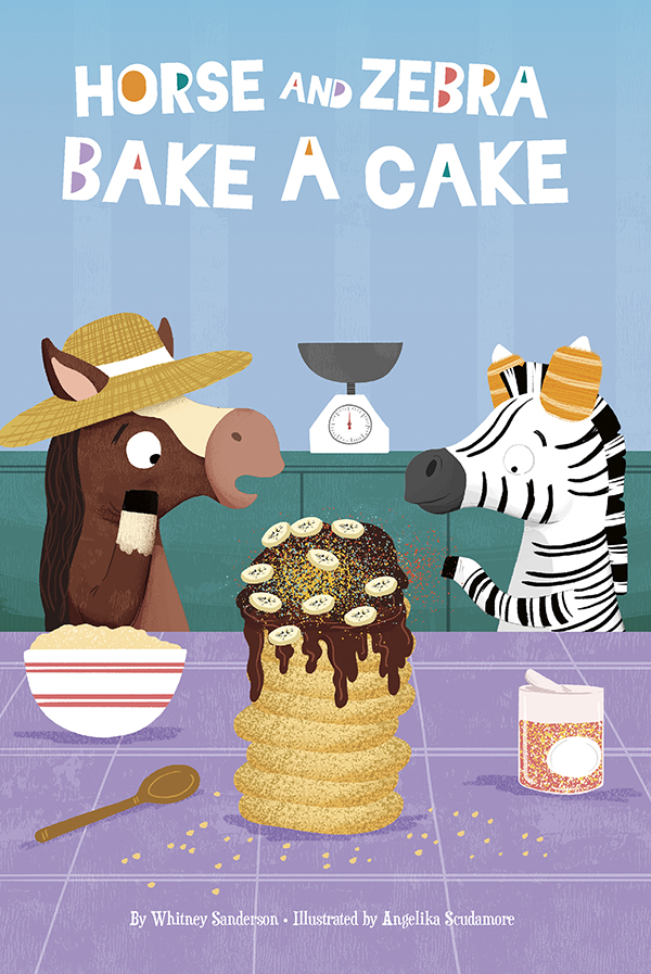 Horse and Zebra are best friends, but they couldn’t be more different! While Horse is steady and sensible, Zebra is zany and creative. But what they have in common is that they will always look out for each other, and they’re always ready to help another animal in need.

Horse and Zebra are ready to start their new business, making daily oatcake deliveries with their Cake Wagon. At first they have lots of buyers, but soon the other animals grow tired of Horse’s traditional family recipe. Zebra tries her hoof at baking instead, but her cakes are a little too creative. Can Horse and Zebra figure out how to compromise to make their buyers happy?