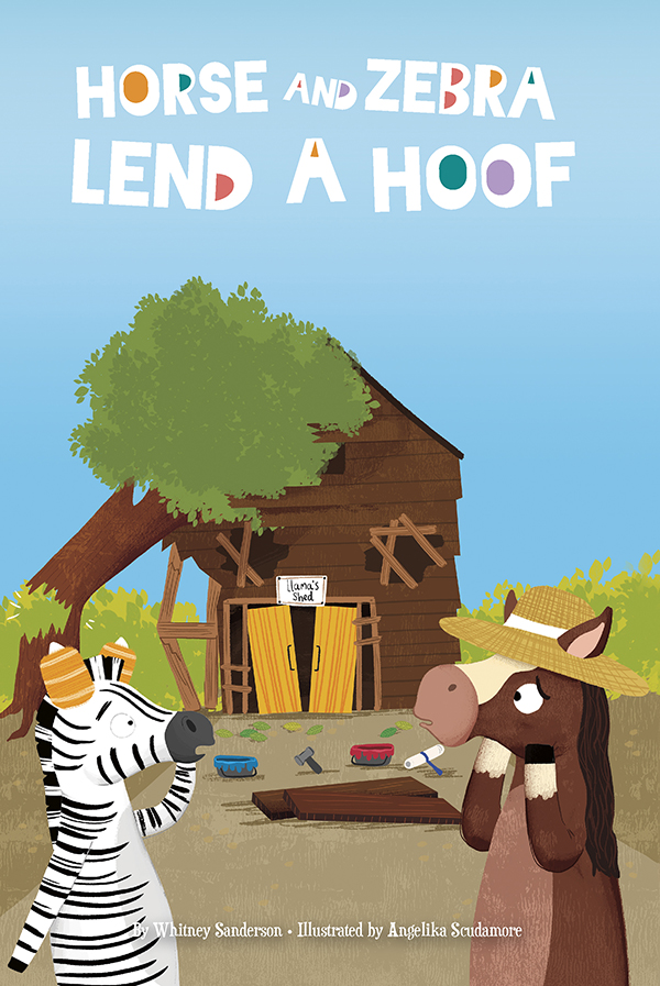 Horse and Zebra are best friends, but they couldn’t be more different! While Horse is steady and sensible, Zebra is zany and creative. But what they have in common is that they will always look out for each other, and they’re always ready to help another animal in need.

When Llama’s shed blows over in a windstorm, Horse and Zebra want to help him. Horse focuses on fixing the shed, while Zebra works at cheering up Llama. Both learn the importance of thinking about practicality and feelings when helping a friend in need.