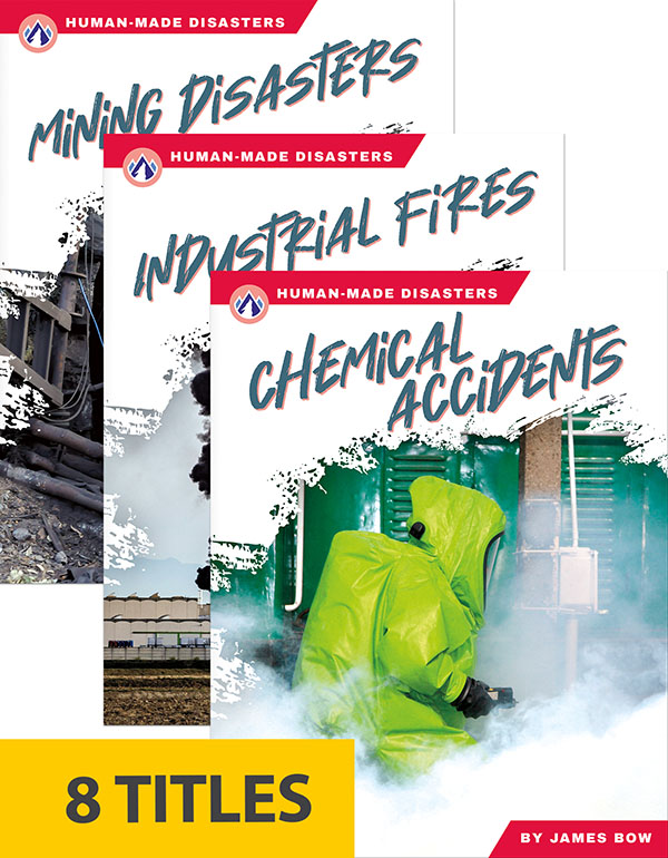 This series takes readers behind the scenes of some of the world’s worst spills, fires, and explosions. Readers learn the causes and impacts of each type of disaster, as well as how people are working to prevent future damage. Each book pairs short paragraphs of easy-to-read-text with plentiful photos and includes a table of contents, fast facts, sidebars, comprehension questions, a glossary, an index, and a list of resources for further reading. Apex books have low reading levels (grades 2–3) but are designed for older students, with interest levels of grades 3–7.