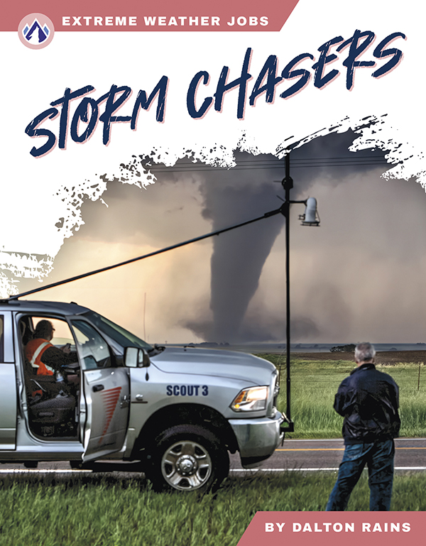 This book's easy-to-read text explains the tasks and training involved in studying severe weather as a storm chaser, as well as the dangers this job involves. Short paragraphs and plenty of colorful photos make reading engaging and accessible. The book also includes a table of contents, fast facts, sidebars, comprehension questions, a glossary, an index, and a list of resources for further reading. Apex books have low reading levels (grades 2-3) but are designed for older students, with interest levels of grades 3-7.